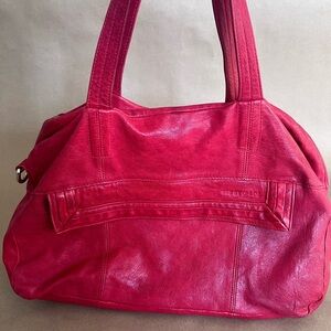 See By Chloe Buttery Soft Red Genuine Leather Tote Shoulder Bag Large Travel